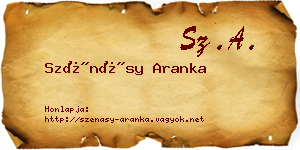 Szénásy Aranka névjegykártya